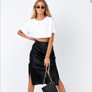 Princess Polly Black Satin Skirt